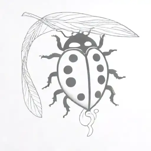 Ladybug with a fish tattoo design idea