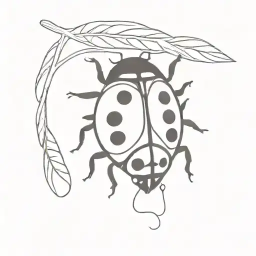Ladybug with fish tattoo design idea