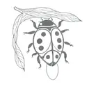 Ladybug with a fish tattoo design idea