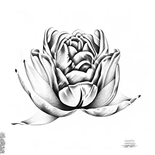 Tulipan que tenga el nombre Jorge y Lucia juntos en el tallo de la flor  tattoo design idea