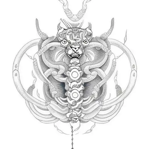 puma with scorpion tattoo design idea