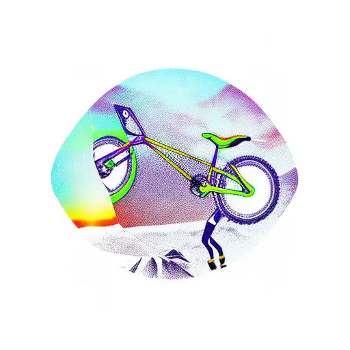  wings + snowboard + bicycle tattoo design idea