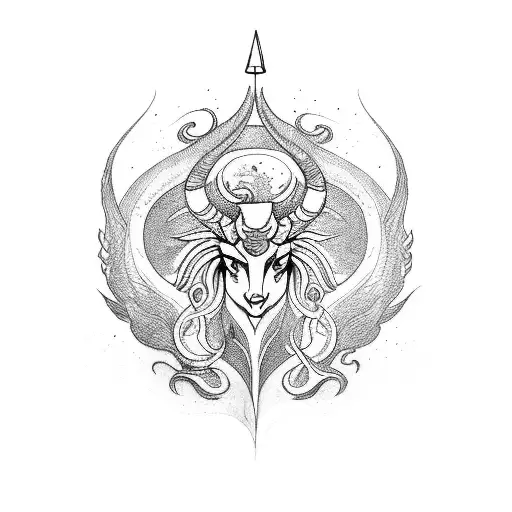 CAPRICORN, PHOENIX AND ADD Semicolon tattoo design idea