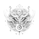 CAPRICORN, PHOENIX AND ADD Semicolon tattoo design idea