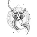CAPRICORN, PHOENIX AND ADD Semicolon tattoo design idea
