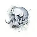Skull, tentacles, algae tattoo design idea