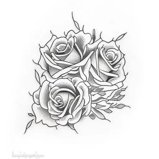 Priscilla with roses tattoo design idea