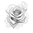 Priscilla with roses tattoo design idea