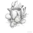 chef knife with flowers tattoo design idea