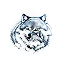 mother wolf with her baby tattoo design idea