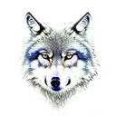 mother wolf with her baby tattoo design idea