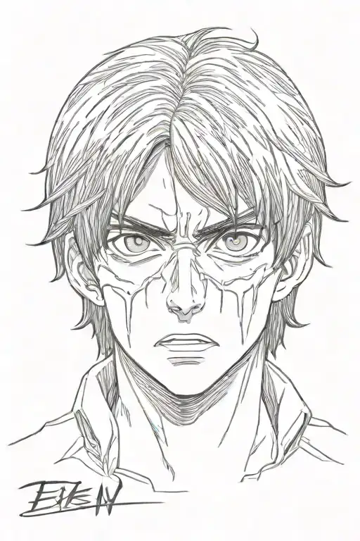 Eren Jaeger eyes surrounded tattoo design idea
