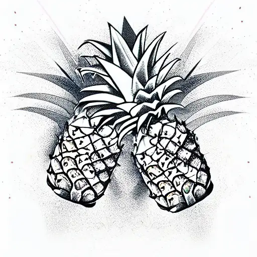 Pineapple tattoo design idea