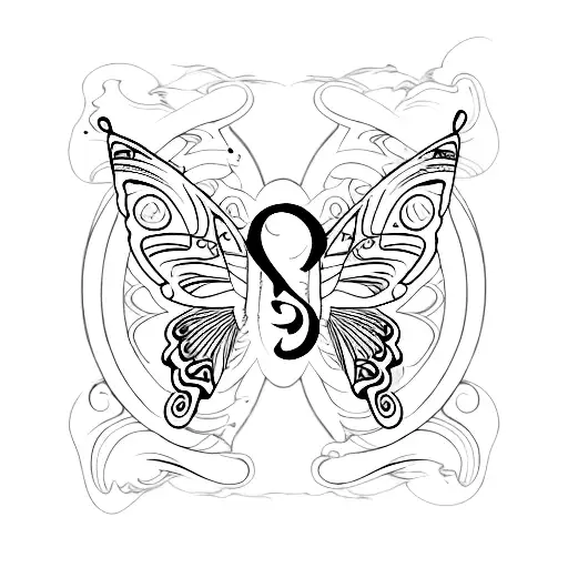 Butterfly Sith angelnumbers tattoo design idea