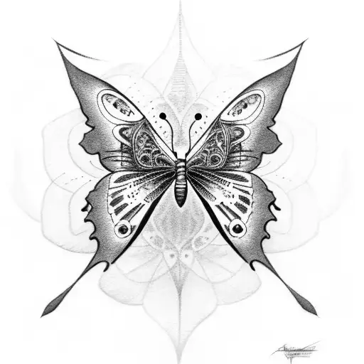 Butterfly Sith angelnumbers tattoo design idea
