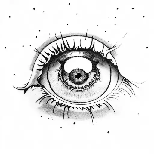 1 EYE stencil tattoo design idea