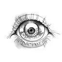1 EYE stencil tattoo design idea