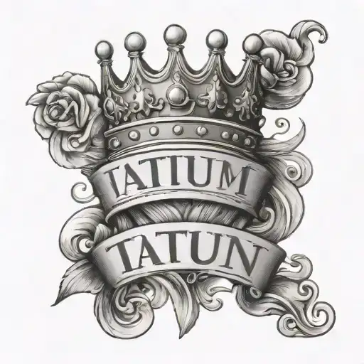 name Tatum and crown tattoo design tattoo design idea
