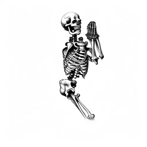 a skeleton praying tattoo design idea