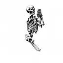 a skeleton praying tattoo design idea