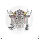 Taurus and the 1986 year  tattoo design idea