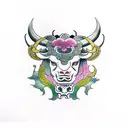 Taurus and the 1986 year  tattoo design idea