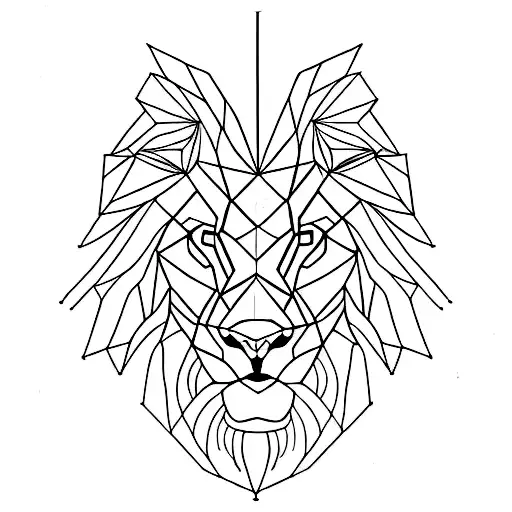 Incorporate geometric shapes inspired by architecture into a lion tattoo design tattoo design idea