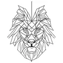 Incorporate geometric shapes inspired by architecture into a lion tattoo design tattoo design idea