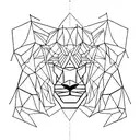 Incorporate geometric shapes inspired by architecture into a lion tattoo design tattoo design idea