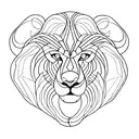 Incorporate geometric shapes inspired by architecture into a lion tattoo design tattoo design idea