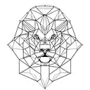 Incorporate geometric shapes inspired by architecture into a lion tattoo design tattoo design idea