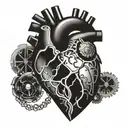 An intricate mechanical heart design symbolizing the importance of self-love and self-care tattoo design idea