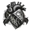 An intricate mechanical heart design symbolizing the importance of self-love and self-care tattoo design idea
