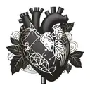 An intricate mechanical heart design symbolizing the importance of self-love and self-care tattoo design idea