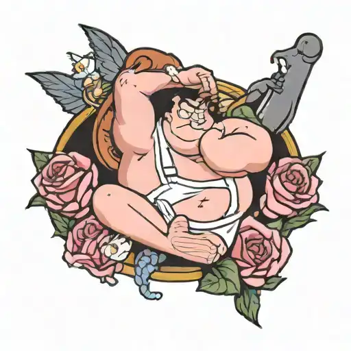 peter from family guy something in pink tattoo design idea