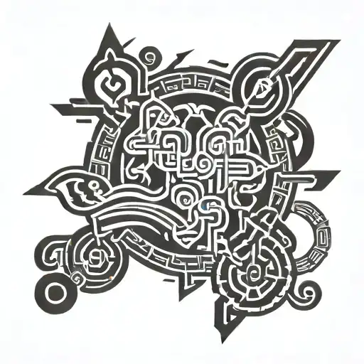 Korean heritage symbols tattoo design idea