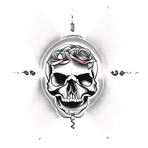  tattoo of a skull, roses , snake going to bite the knee tattoo design idea