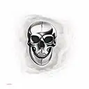  tattoo of a skull, roses , snake going to bite the knee tattoo design idea