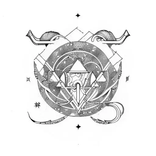 aquarius capricorn and aries tattoo design idea