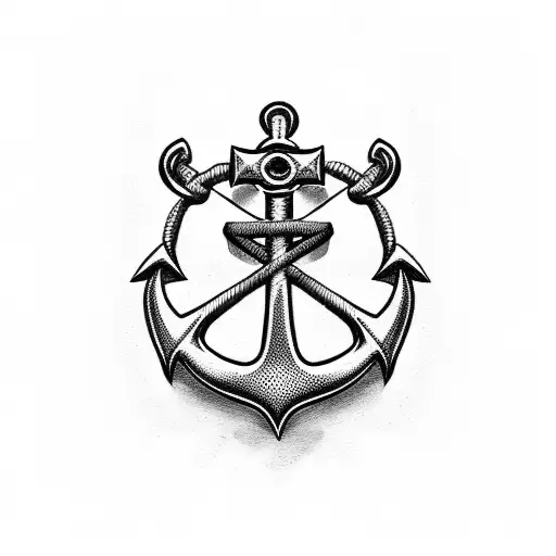 anchor cross on a chain tattoo design idea