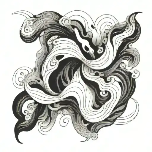 suminagashi abstract tattoo design idea