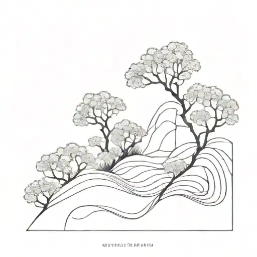 suminagashi black tattoo design idea