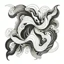 suminagashi abstract tattoo design idea