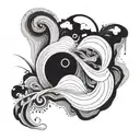 suminagashi abstract tattoo design idea