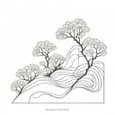 suminagashi black tattoo design idea