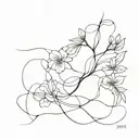 suminagashi black tattoo design idea