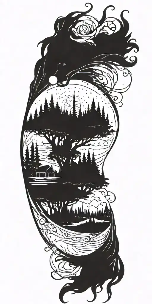 A tattoo paying a tribute to "Vortex Club" poster from the game "Life is Strange" tattoo design idea