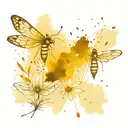 Open Journal with Sketches and Notes. Fireflies. School Keys. Night Sky. tattoo design idea