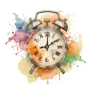 Shattered alarm clock tattoo design idea