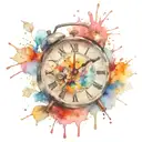 Shattered alarm clock tattoo design idea